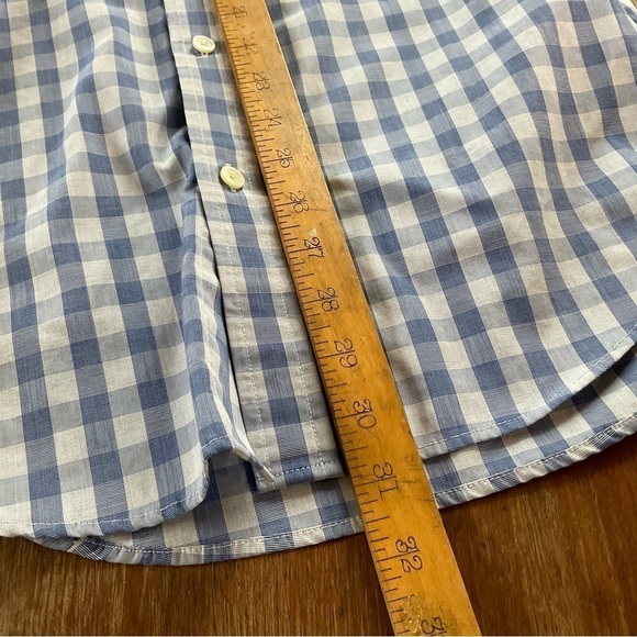 Banana Republic Blue Gingham Western Button Down Shirt Size M-L W, S Mens Cotton - Picture 11 of 11